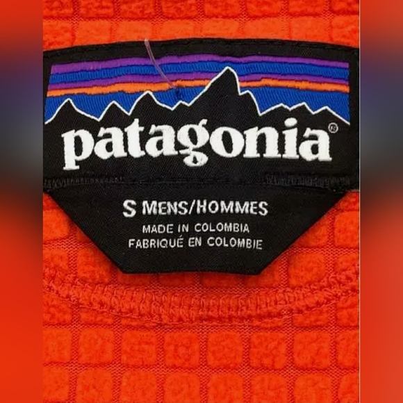 Patagonia R1Orange Long Sleeve Zipped Pocket Pullover Jacket Men Size Small - Picture 6 of 6